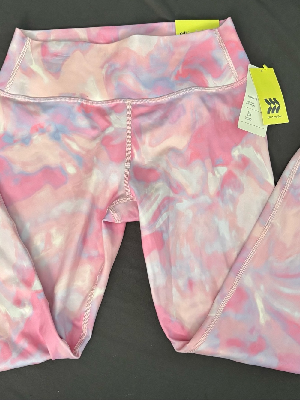 all in motion Pink, Light Blue & White Tie-Dye Girls Leggings
